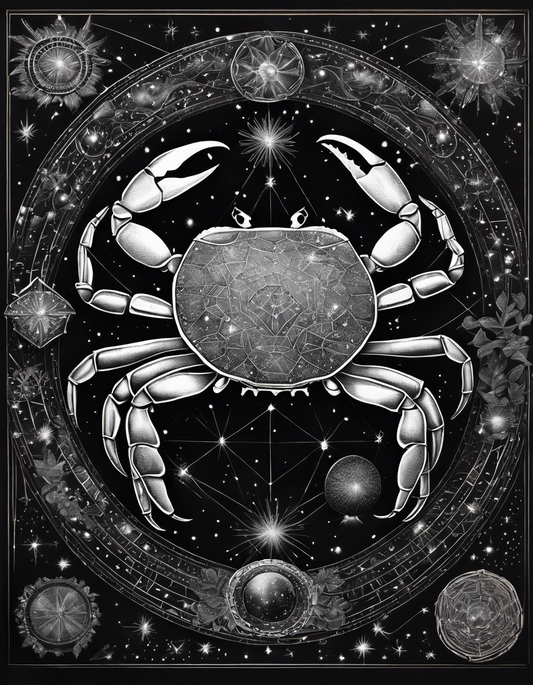 Image - Constellations beautiful drawing, black background, Astrology, a crab - 269355057