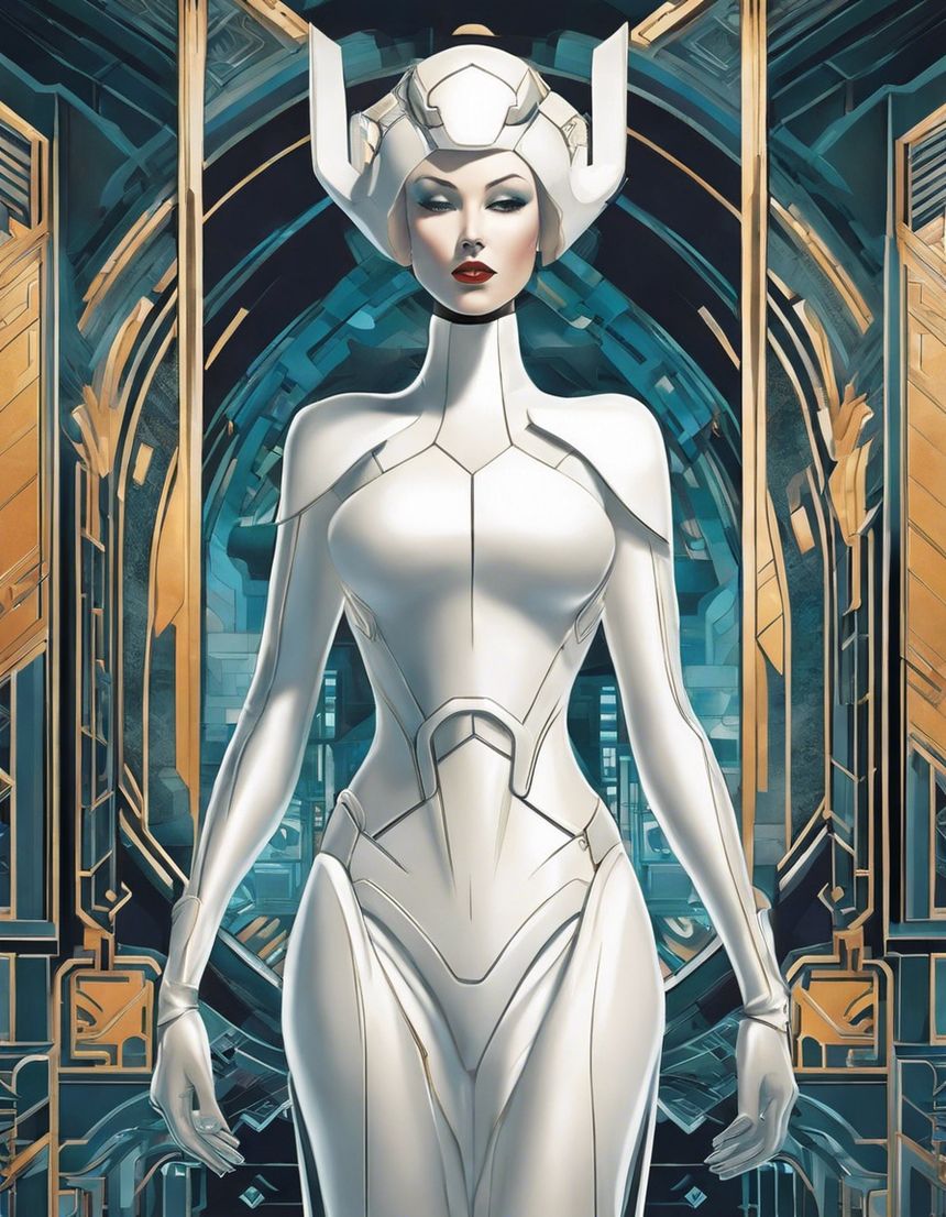 Image - Art déco, a white ghost in the shell cyborg in the Seychelles - 452370860