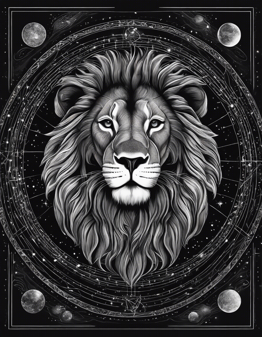 Image - Constellations beautiful drawing, black background, Astrology, a lion - 2017178541