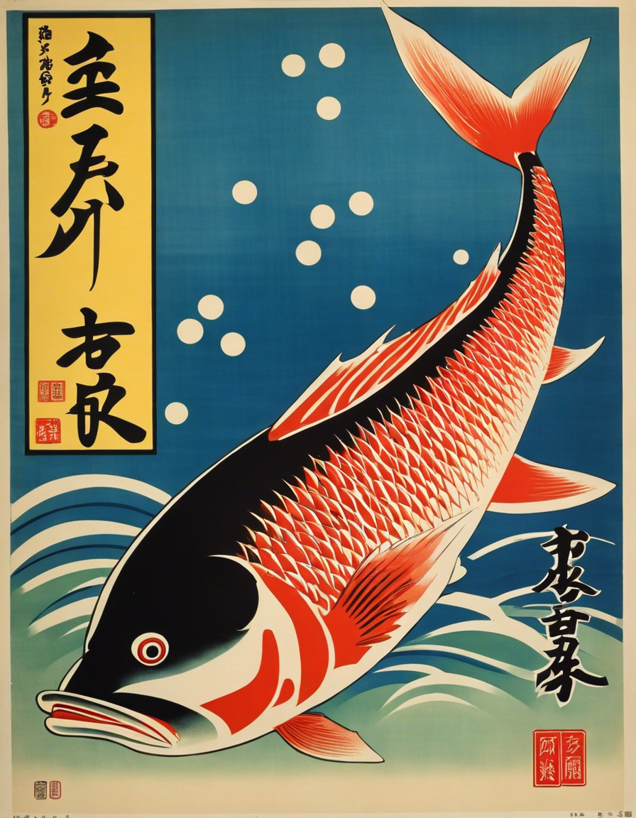 Tote bag - Japanese vintage poster, Fish - 1834150533