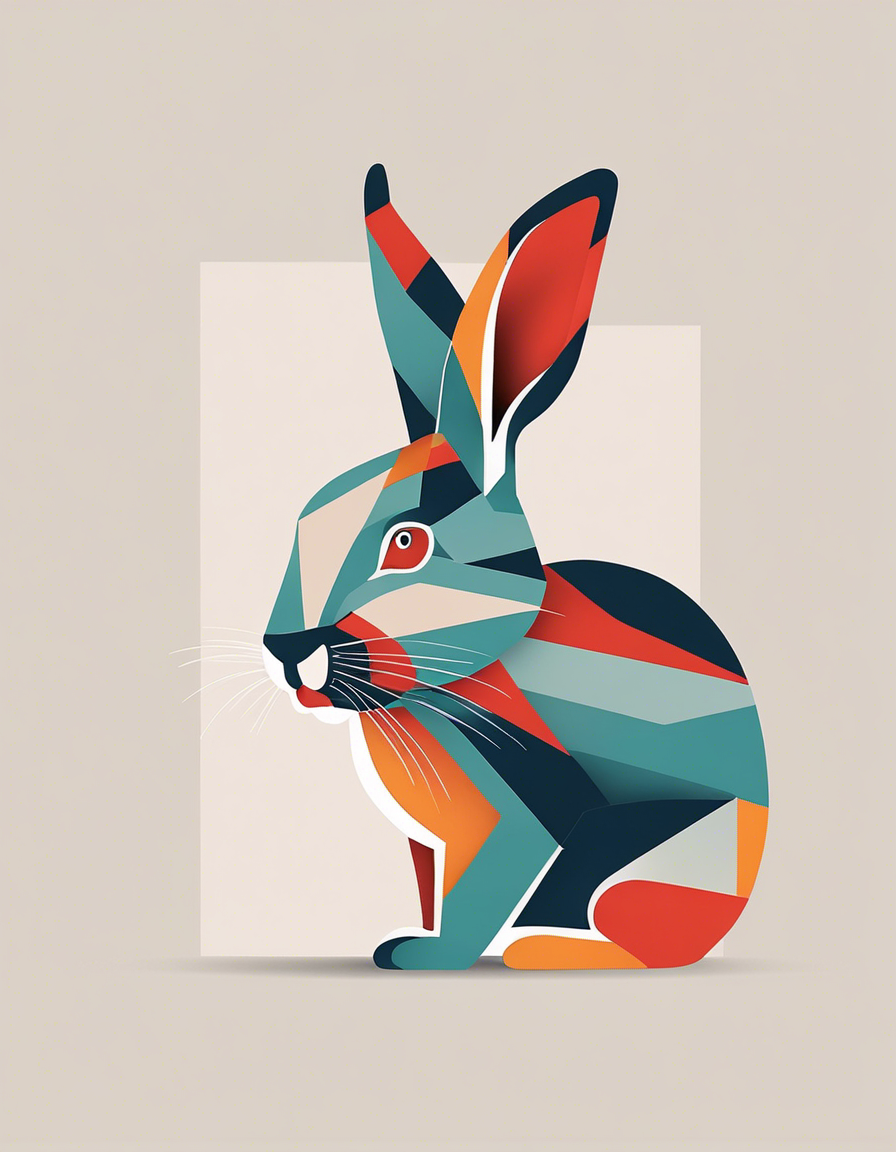 Tote bag - Minimalist art, Rabbit - 2643527623