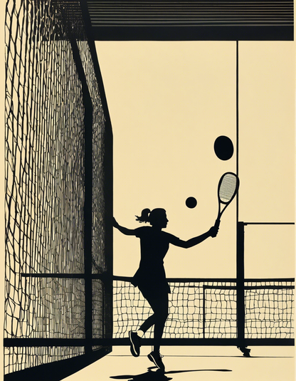 T-Shirt - Illustration épurée américaine, moderne et nerveuse, tennis - 692940092