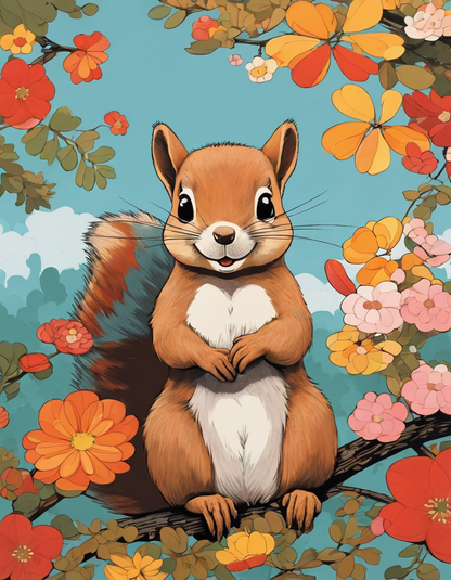 T-Shirt - Contemporary Japanese kawaii artist, Squirrel - 1676576303