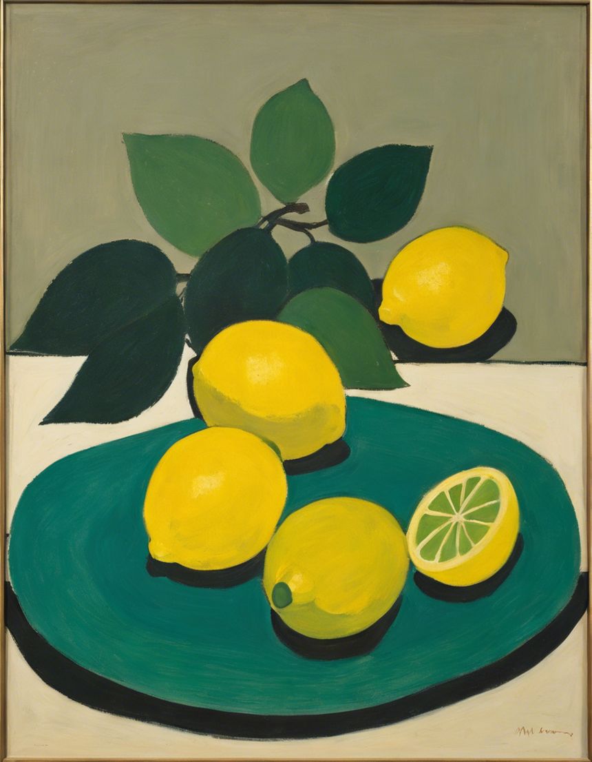 Image - Intimate American figurative, abstract trend, lemons - 4244351479