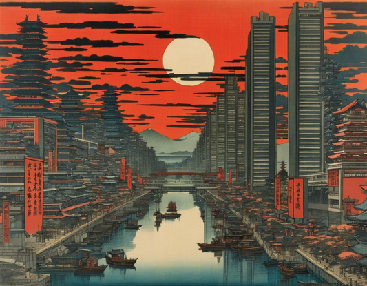 Image - Poetic ukiyo-e views, fleeting moments, cybernetic city - 1429507643