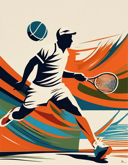 T-Shirt - Clean American, modern and nervous illustration, Tennis player - 4283238361