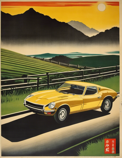 T-Shirt - Japanese vintage poster, Road - 3421671381